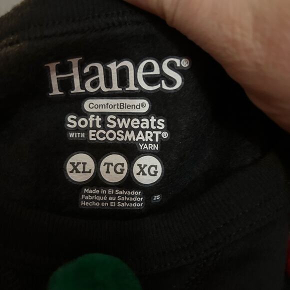 Hanes Homemade DIY Pom Pom Christmas Red Green Sweatshirt Womens Size XL - Picture 5 of 6